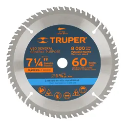 DISCO SIERRA PARA MADERA 7 1/4" 60 DIENTES TRUPER