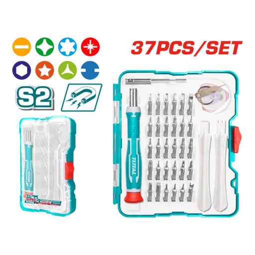 JUEGO DESATORNILLADORES PRECISION 37 PIEZAS TOTAL