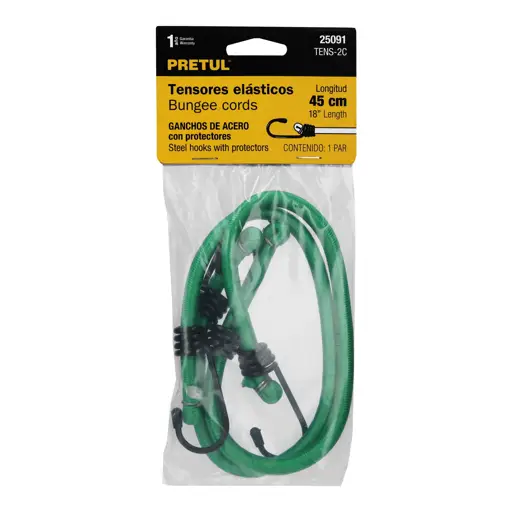 LINGAS ELASTICAS 45 CM LARGO VERDE PRETUL