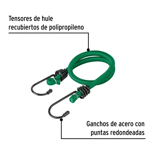 LINGAS ELASTICAS 45 CM LARGO VERDE PRETUL