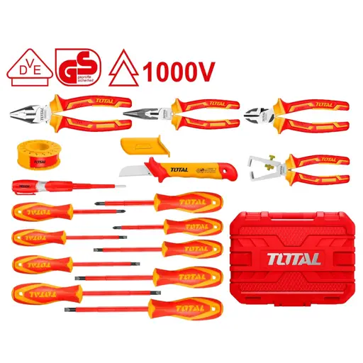 JUEGO DE HERRAMIENTAS PARA ELECTRICIDAD 16 PIEZAS TOTAL