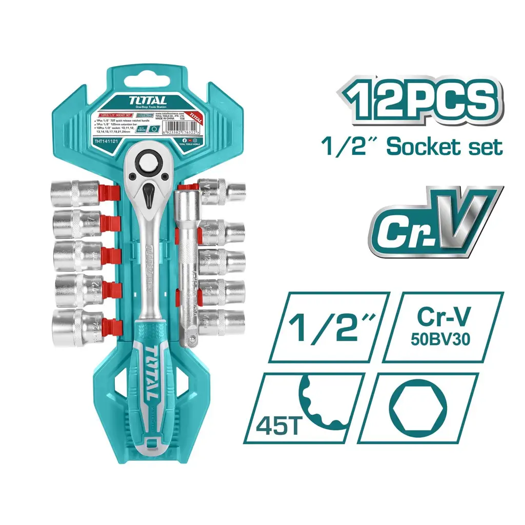 JUEGO CUBOS 1/2" 12 PIEZAS TOTAL
