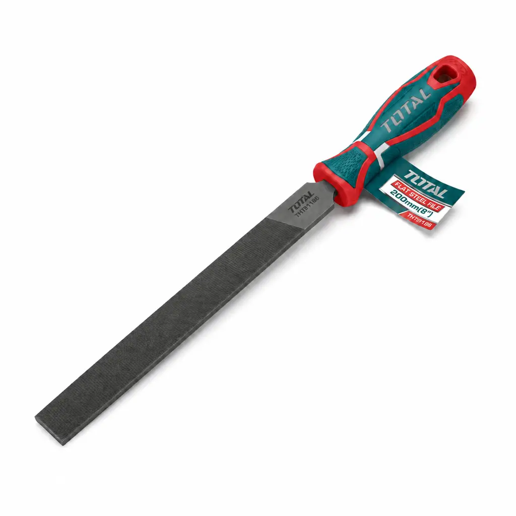 Lima plana para metal de 8 pulgadas marca Total con mango ergonómico bicolor 2