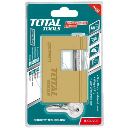 CANDADO DE BRONCE SEGURIDAD 70MM INDUSTRIAL TOTAL