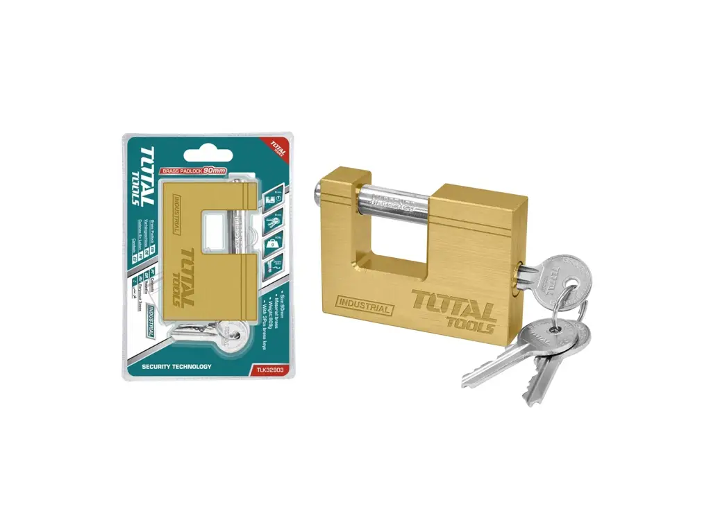 CANDADO DE BRONCE SEGURIDAD 90MM INDUSTRIAL TOTAL — vista 3