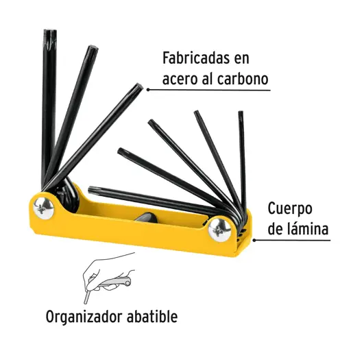 JUEGO LLAVES TORX TIPO NAVAJA PRETUL