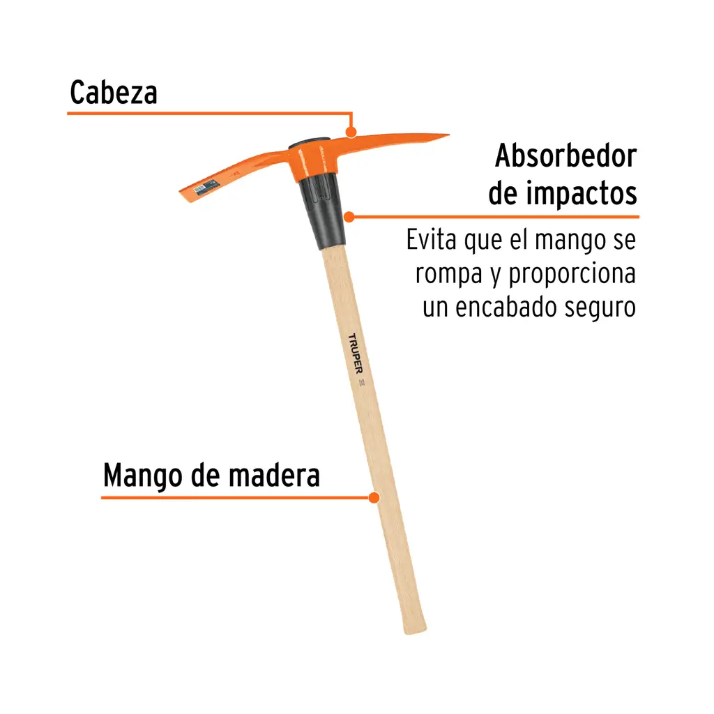 PICO SANCHO 5 LIBRAS CON MANGO MADERA TRUPER — vista 2
