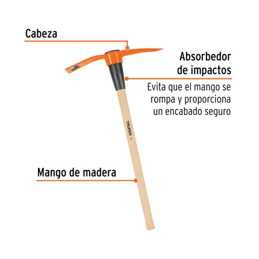 PICO SANCHO 5 LIBRAS CON MANGO MADERA TRUPER
