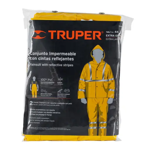 IMPERMEABLE DOBLE CAPA REFLECTANTE AMARILLO XL TRUPER