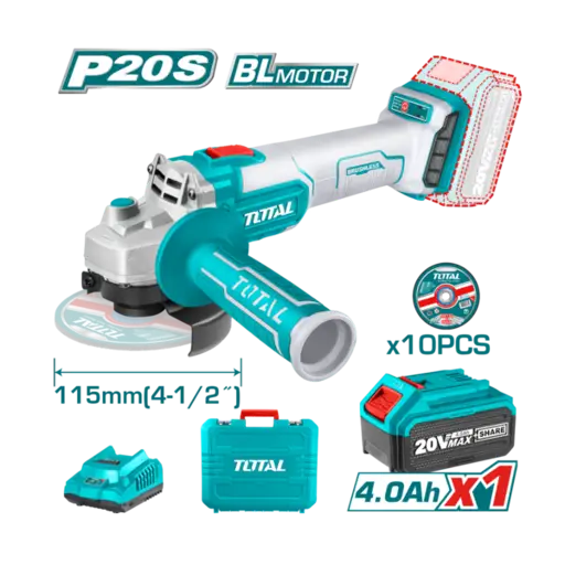 ESMERILADORA ANGULAR 4 1/2″ 20V 1100W TOTAL