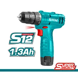 TALADRO BATERIA 12V 3/8 LITIO 600RPM S.S. TOTAL