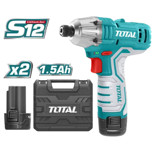 DESATORNILLADOR IMPACTO BATERÍA CON ESTUCHE 1⁄4" 12V TOTAL