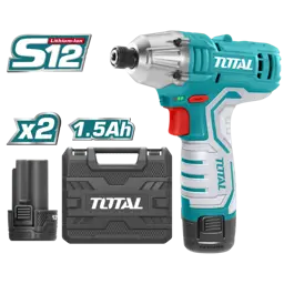 DESATORNILLADOR IMPACTO BATERÍA CON ESTUCHE 1⁄4" 12V TOTAL