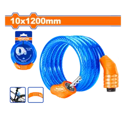 CANDADO PARA BICI Y MOTO CON COMBINACION 4 DIGITOS 1.20MT WADFOW