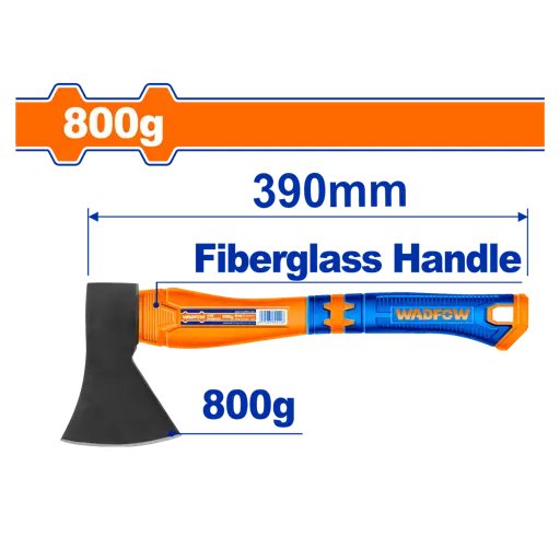 HACHA MEDIA MANGO FIBRA DE VIDRIO 800GR WADFOW