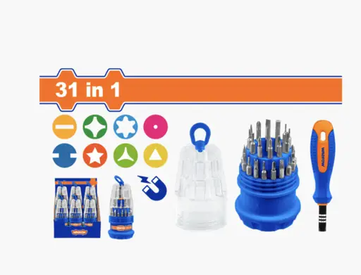 JUEGO DESATORNILLADORES 31 PIEZAS PRECISION WADFOW