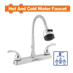 CACHERA CROMADA FREGADERO CON CUELLO FLEXIBLE 8" WADFOW