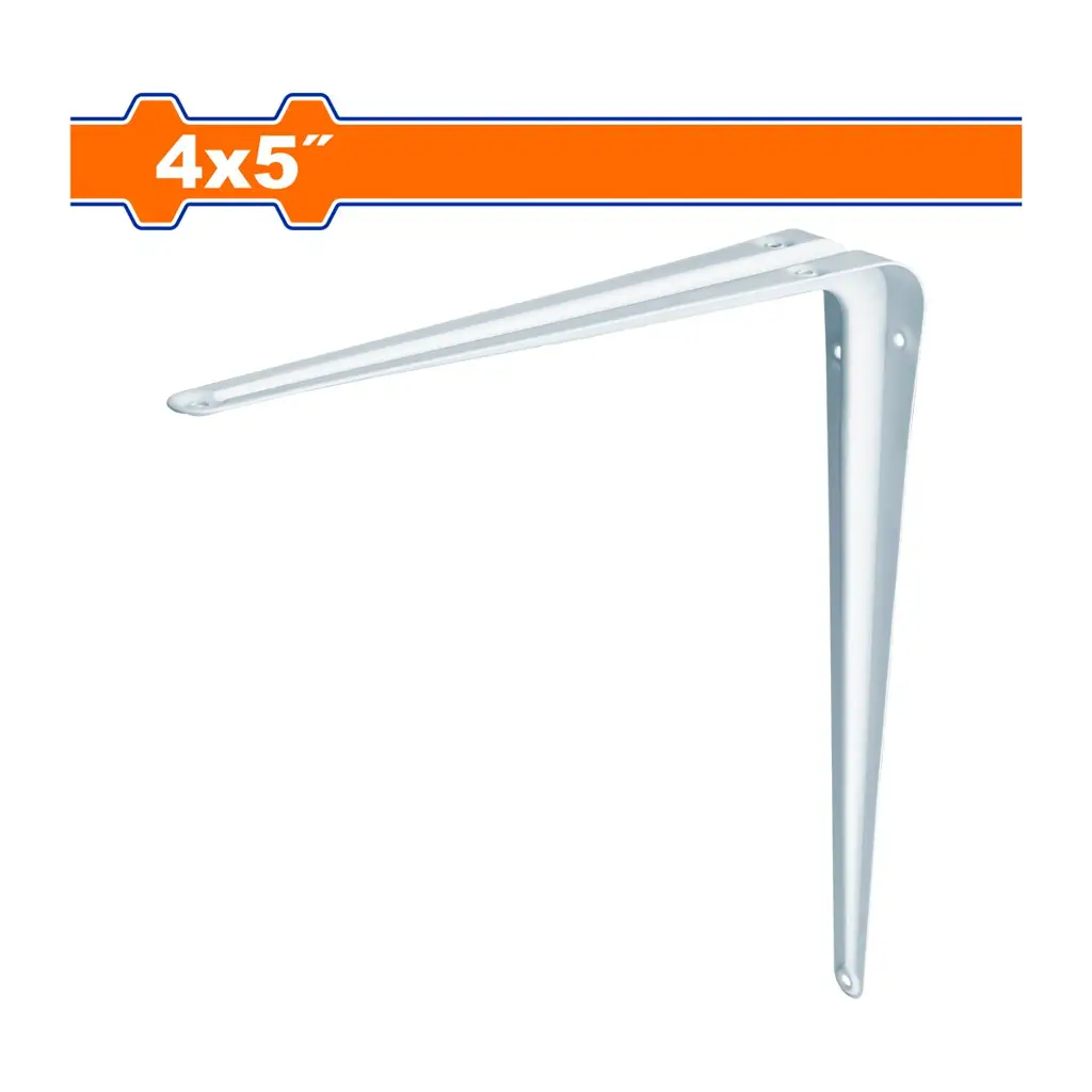 Escuadra metálica Wadfow de 4x5 pulgadas pintada en color blanco para soporte de repisas 1