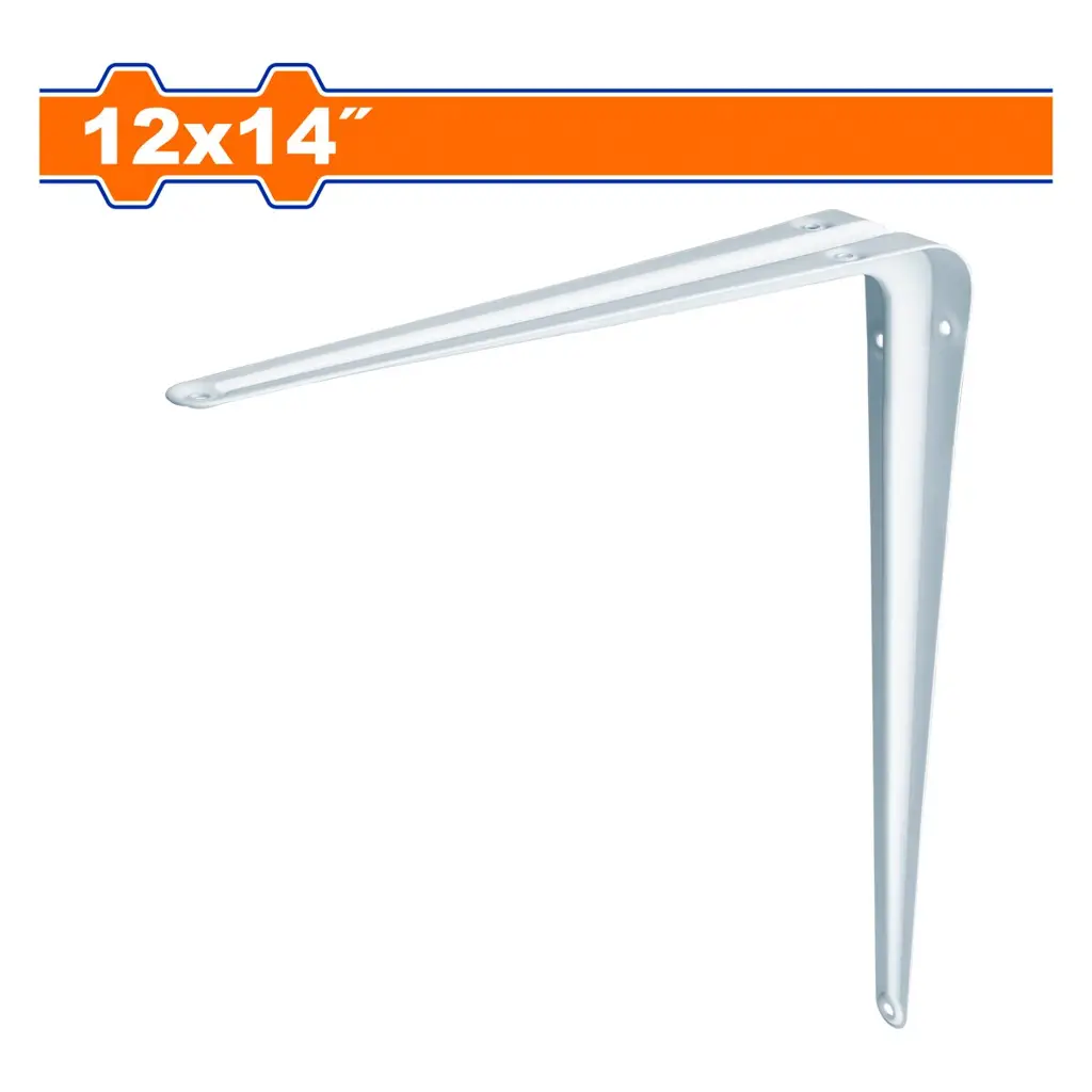 Par de escuadras de acero blanco tipo pie amigo de 12x14 pulgadas Wadfow para instalar repisas 1