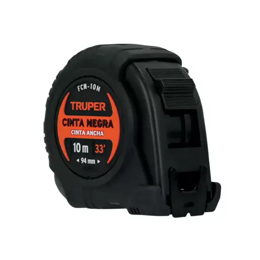 CINTA METRICA 10M NEGRO CONTRA IMPACTOS TRUPER