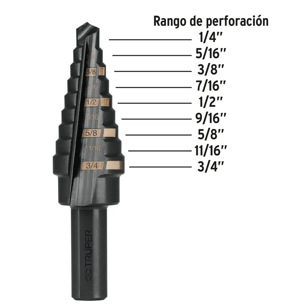 BROCA ESCALONADA 1/4 A 3/4 TRUPER — vista 3