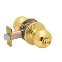 CERRADURA POMO DORADA CON LLAVE SEGURIDAD HUABA