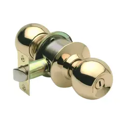 CERRADURA POMO DORADA CON LLAVE UNIVERSAL HUABA