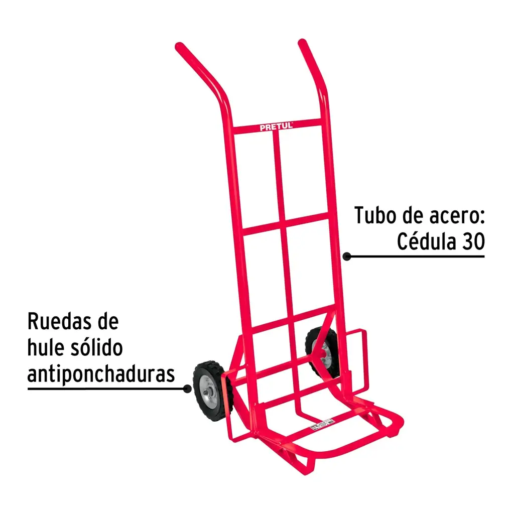 Carretillo de carga Pretul 200kg con ruedas antiponchaduras 3