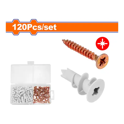 SET ESPANDER GYPSUM+TORNILLO 120PCS WADFOW