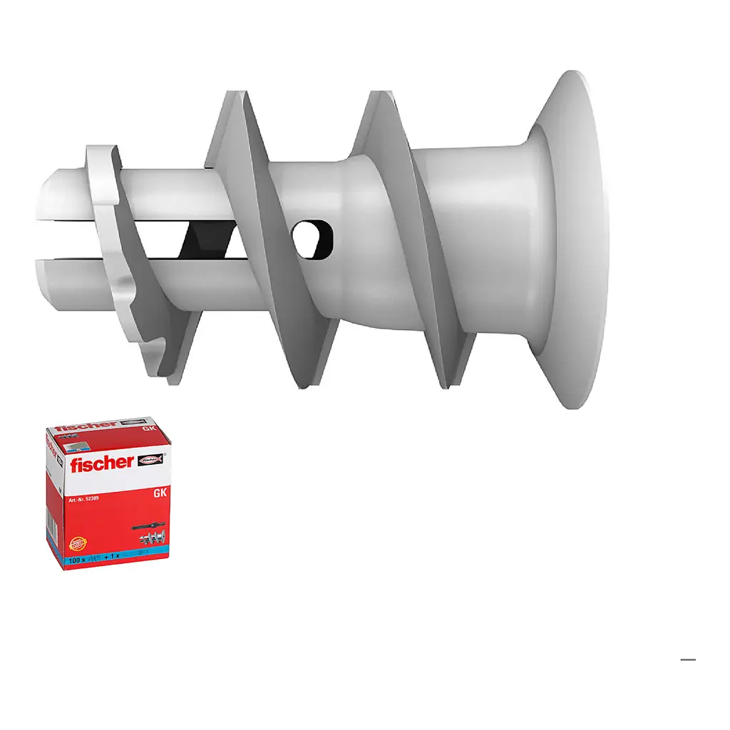 ESPANDER DE NYLON PARA GYPSUM SIN TORNILLO GK 1" CAJA DE 100 UNIDADES FISCHER