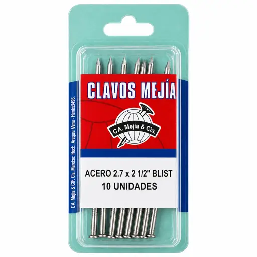 CLAVO 2.7X2 1/2" ACERO GALV MEJIA (10 UNIDADES)