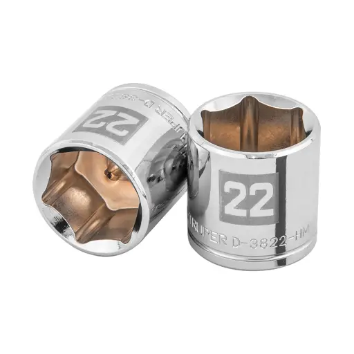 DADO DE 6 PUNTAS, CUADRO 3/8", DE 22MM D-3822-HM