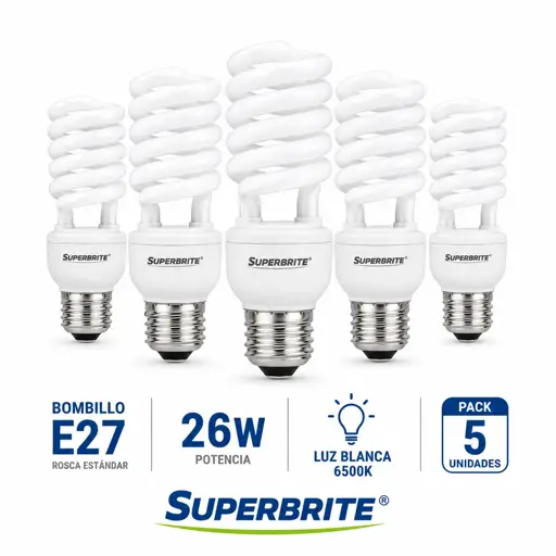 BOMBILLO E27 26W LUZ BLANCA SUPERBRITE
