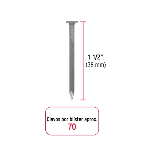 CLAVO CON CABEZA 1 1/2" BLISTER 30 FIERO