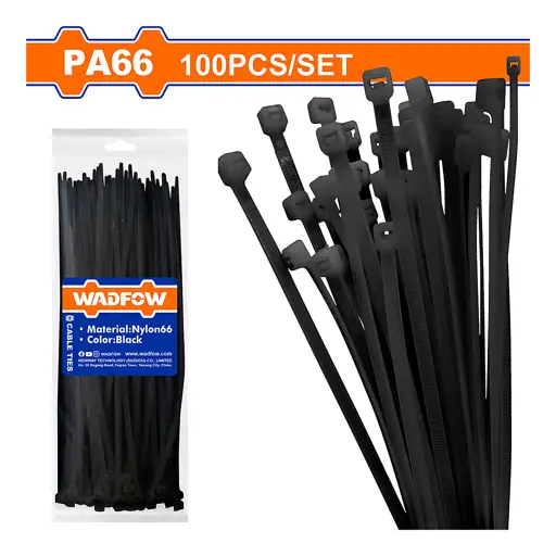 AMARRA PLASTICA NEGRA WADFOW 08" 3.6X200 (PAQ)