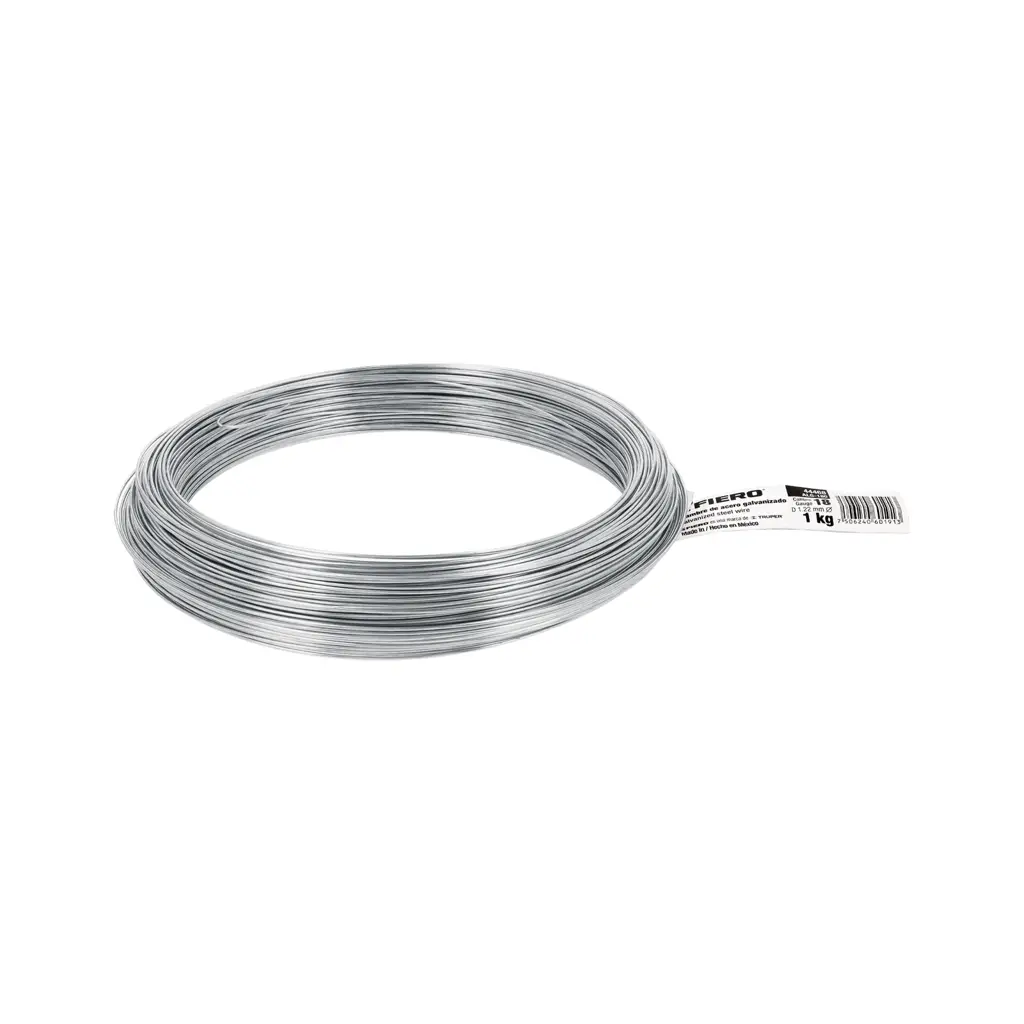 ALAMBRE GALVANIZADO CALIBRE 18 ROLLO 1KG FIERO