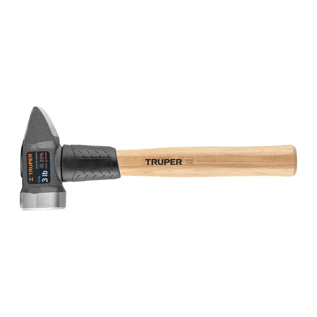 Mazo para herrería Truper de 3 libras con mango de madera y cabeza de acero forjado 1