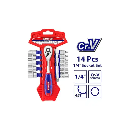 RATCHET 1/4" 14 CUBOS INDUSTRIAL EMTOP