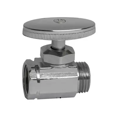 Llave de control recta de acero marca Miber de media pulgada para instalaciones de fontanería 1