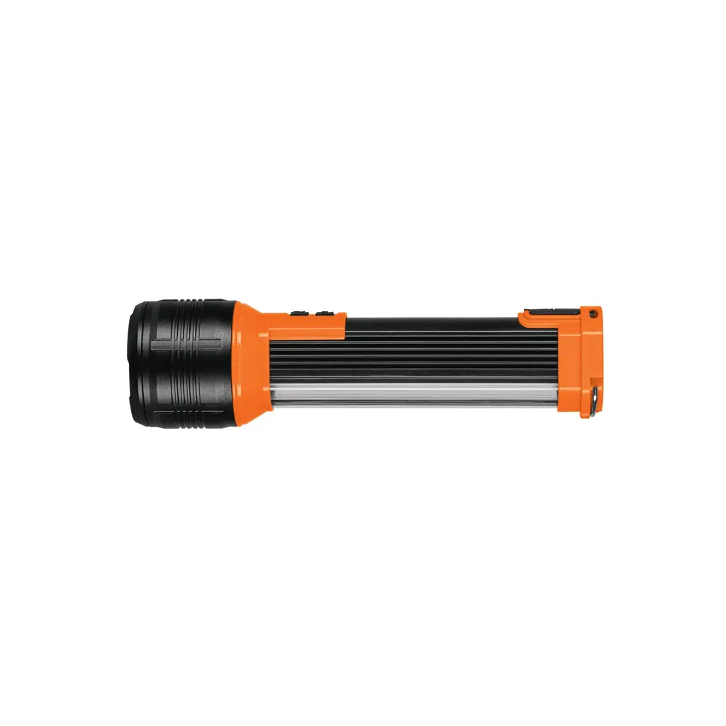 Foco recargable Truper Expert de aluminio con luz frontal LED de alta potencia y luz lateral COB 1