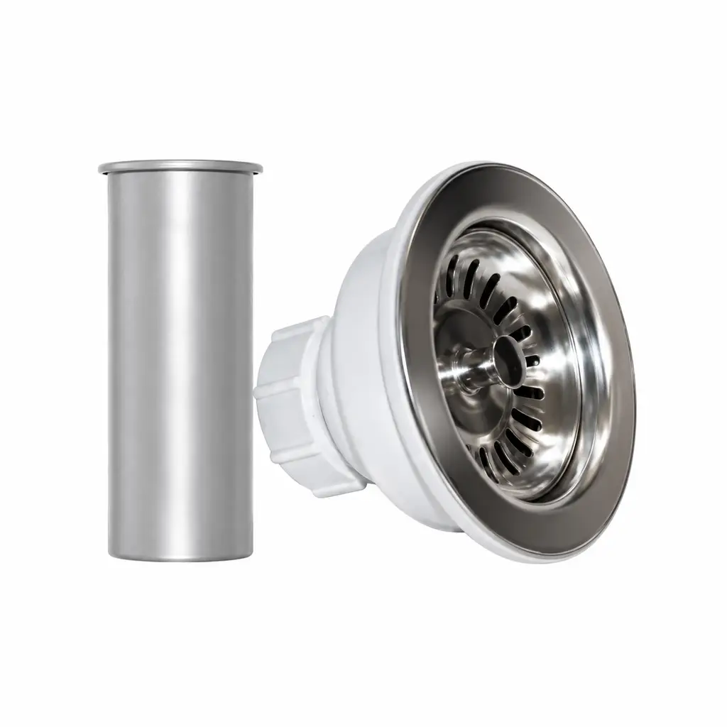Contracanasta de acero inoxidable satinado de 1-1/2 pulgadas marca Coflex para fregadero de cocina. 1