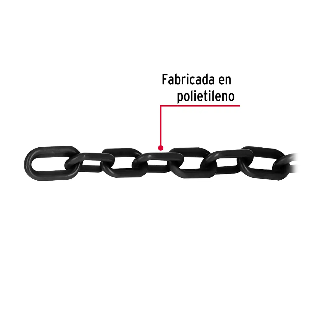 Eslabones de cadena plástica negra de 5mm marca Fiero para delimitación de áreas 2