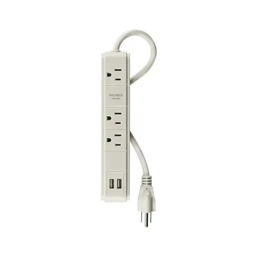 REGLETA 3 TOMAS CON 2 USB VOLTECK