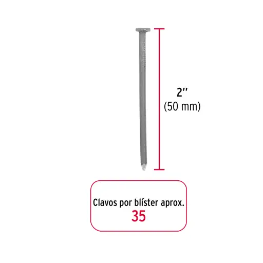 CLAVO CON CABEZA 2" BLISTER 35 FIERO