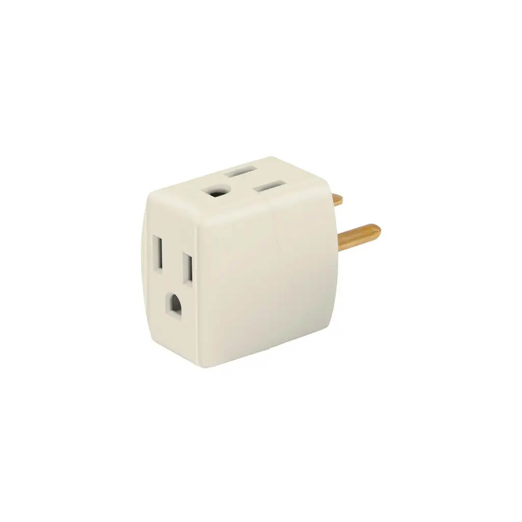 Trifulcador tipo cubo de tres contactos aterrizados marca Volteck 1
