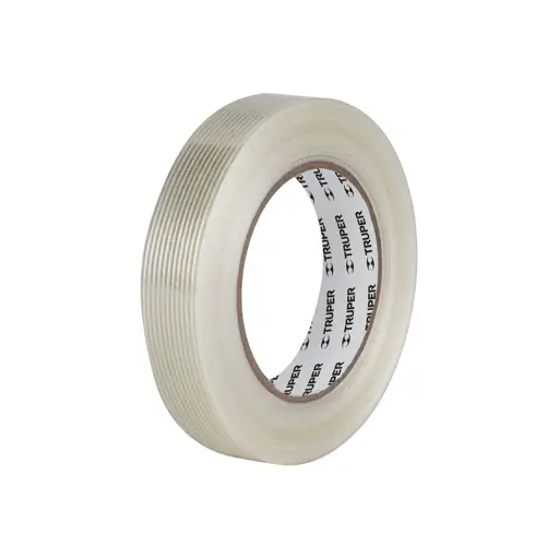 CINTA FLEJADORA CON FILAMENTOS 24MM X 50M TRANSPARENTE TRUPER