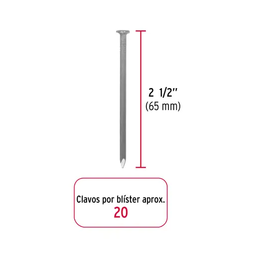 CLAVO CON CABEZA 2 1/2" BLISTER 30 FIERO