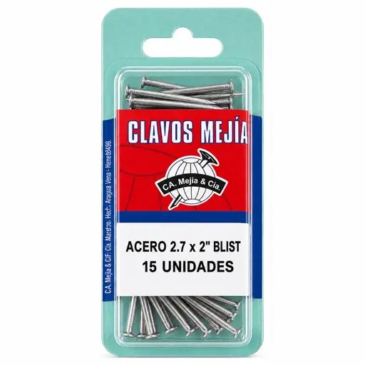 CLAVO 2.7X2" ACERO GALV MEJIA (15 UNIDADES)