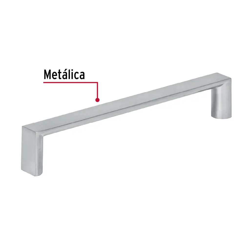 Jaladera metálica de 128 milímetros Hermex en acabado níquel satinado instalada en una gaveta de madera 2