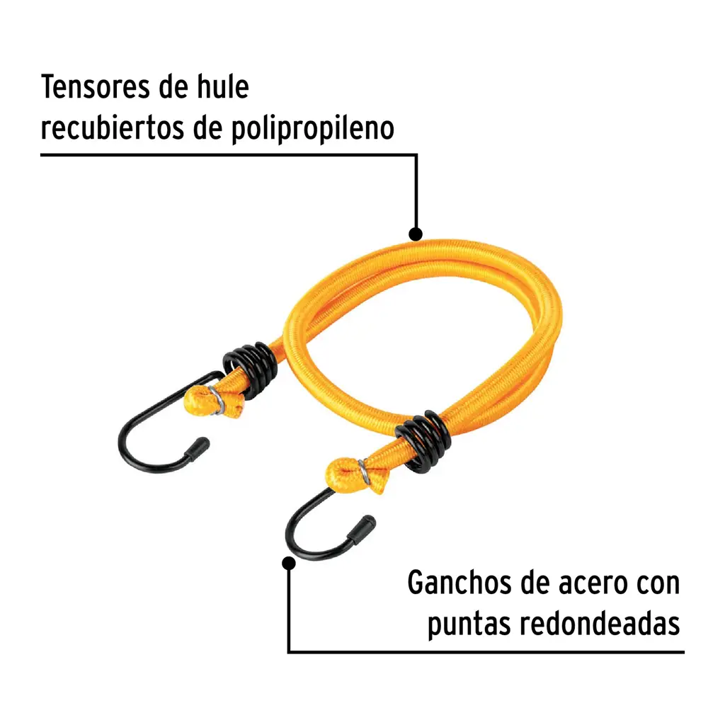 TENSORES ELÁSTICOS 60CM AMARILLOS 2 PIEZAS PRETUL